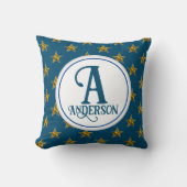 Ster Monogram Huis Decor Familie Naam Nautilus Kussen (Voorkant)