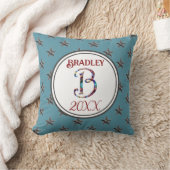 Ster monogram initiaal blauw nautisch decor aanden kussen (Deken)