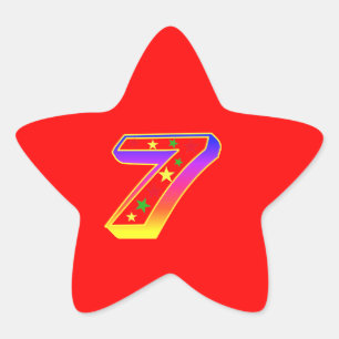 Ster Nummer 7e Verjaardagsfeestje Sticker