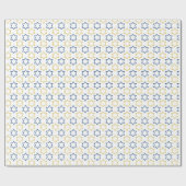 Ster of David | Blauw geel patroon Cadeaupapier (Vlak)