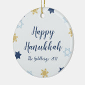 Ster of David | Cute Hanukkah Blue en Gold Keramisch Ornament (Links)