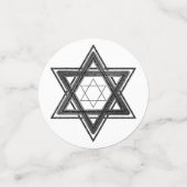 Ster of David | Eenvoudig zwart-wit Joods Confetti (Kleine voorkant)