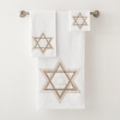 Ster of David | Elegant Goud en Wit Modern Bad Handdoek (Insitu)