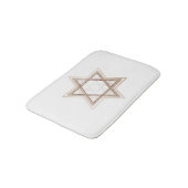 Ster of David | Elegant Goud en Wit Modern Badmat (Gekanteld)