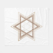 Ster of David | Elegant Goud en Wit Modern Fleece Deken (Voorkant (Horizontaal))