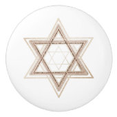 Ster of David | Elegant Goud en Wit Modern Keramische Knop (Voorkant)