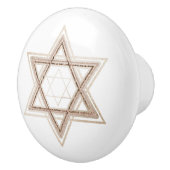 Ster of David | Elegant Goud en Wit Modern Keramische Knop (Rechts)