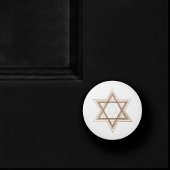 Ster of David | Elegant Goud en Wit Modern Keramische Knop