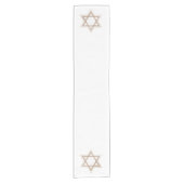 Ster of David | Elegant Goud en Wit Modern Korte Tafelloper (Voorkant)