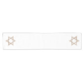 Ster of David | Elegant Goud en Wit Modern Korte Tafelloper (Horizontaal)