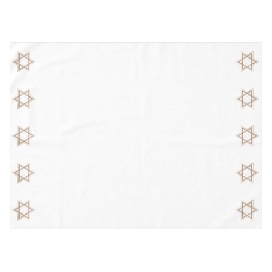 Ster of David | Elegant Goud en Wit Modern Tafelkleed (Voorkant (Horizontaal))