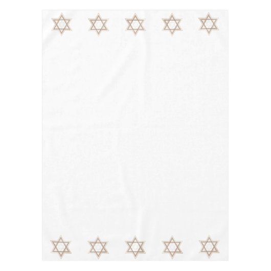 Ster of David | Elegant Goud en Wit Modern Tafelkleed (Voorkant)