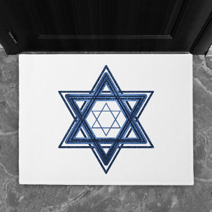 Ster of David Klassiek Blauw Modern Minimalist Deurmat