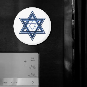 Ster of David Klassiek Blauw Modern Minimalist Magneet