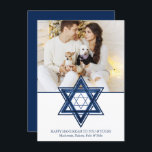 Ster of David | Klassieke Blauwe Moderne Chanoeka  Feestdagenkaart<br><div class="desc">Minimale klassieke blauwe Bar/Bat Mitswa en Hanukkah moderne Davidster tegen een witte achtergrond creëer een elegant,  verfijnd ontwerp. Voor andere coördinerende kleuren of bijpassende producten,  bezoek JustFharryn @ Zazzle.com. Alle rechten voorbehouden. #zazzlemade</div>