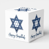 Ster of David | Klassieke Blauwe Moderne Gelukkige Bedankdoosjes (Achterkant)