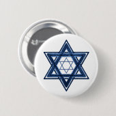 Ster of David | Klassieke Blauwe Moderne Gelukkige Ronde Button 5,7 Cm (Voorkant /achterkant)