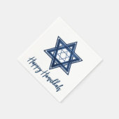 Ster of David | Klassieke Blauwe Moderne Gelukkige Servet (Hoek)