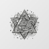 Ster Of David Raamsticker (Vel)