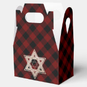 Ster of David | Rustieke Buffalo Rood en Zwart Pla Bedankdoosjes (Geopend)