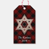Ster of David | Rustieke Buffalo Rood en Zwart Pla Cadeaulabel (Voorkant)