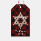 Ster of David | Rustieke Buffalo Rood en Zwart Pla Cadeaulabel (Achterkant)