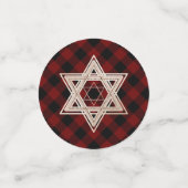 Ster of David | Rustieke Buffalo Rood en Zwart Pla Confetti (Kleine voorkant)