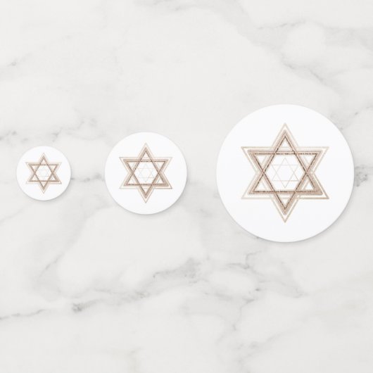 Ster of David | Rustieke Buffalo Rood en Zwart Pla Confetti (Voorkanten)