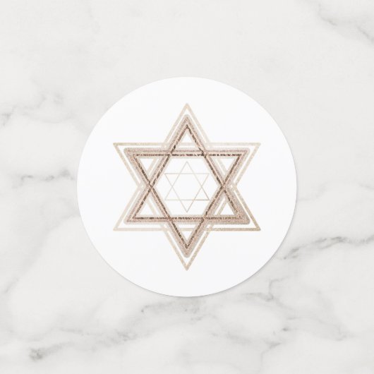 Ster of David | Rustieke Buffalo Rood en Zwart Pla Confetti (Kleine voorkant)