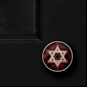 Ster of David | Rustieke Buffalo Rood en Zwart Pla Keramische Knop