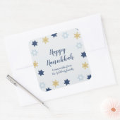 Ster of David | Schattigee Blauwe en Gouden Chanoe Vierkante Sticker (Envelop)