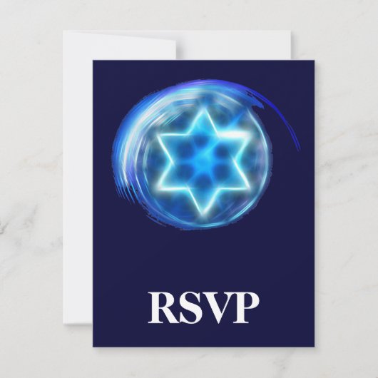 Ster omringde RSVP Kaartje (Voorkant)