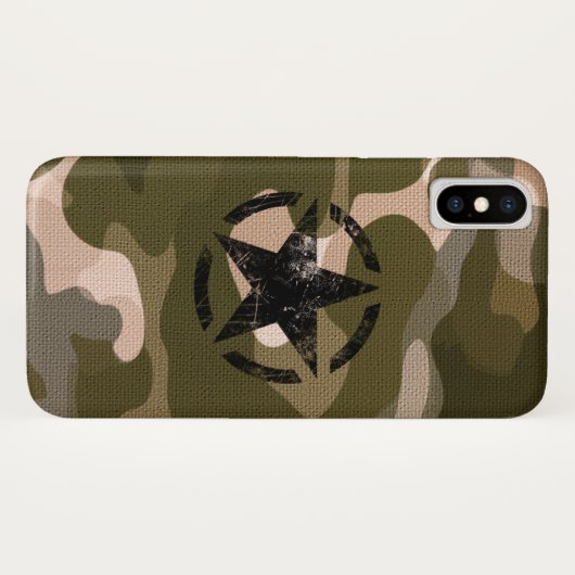 Ster op Burlap stijl Case-Mate iPhone Case (Achterkant (horizontaal))