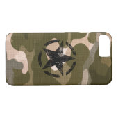 Ster op Burlap stijl iPhone Case (Achterkant (Horizontaal))