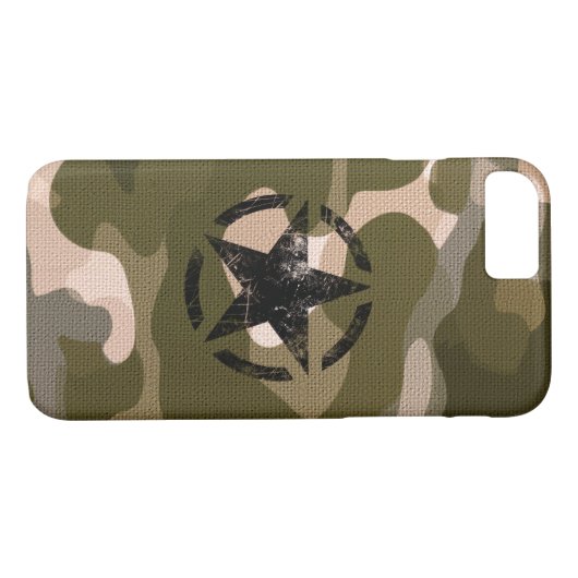 Ster op Burlap stijl iPhone Case (Achterkant (Horizontaal))