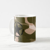 Ster op Burlap stijl Koffiemok (Voorkant links)