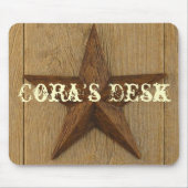 Ster op hout, Cora's Desk Muismat (Voorkant)