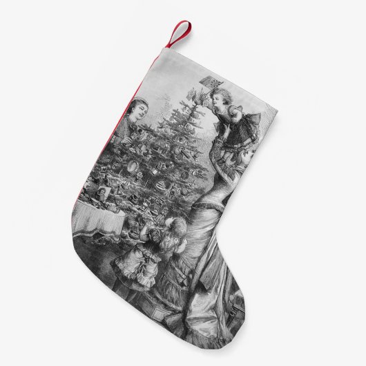 Ster op kerstboom kleine kerstsok (Voorkant (Hangend))