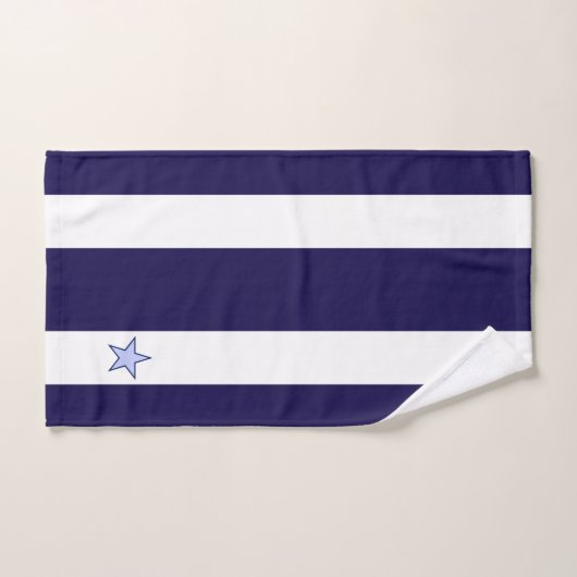 Ster op marineblauwe en witte gestreepte badhanddo bad handdoek (Handdoek)