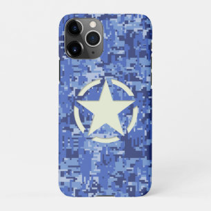 Ster op Navy Camo achtergrond iPhone 11Pro Hoesje