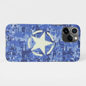 Ster op Navy Camo achtergrond iPhone Hoesje (Achterkant horizontaal)