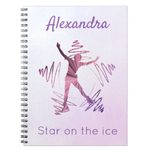 Ster op schaatsenbord laptop paars roze notitieboek