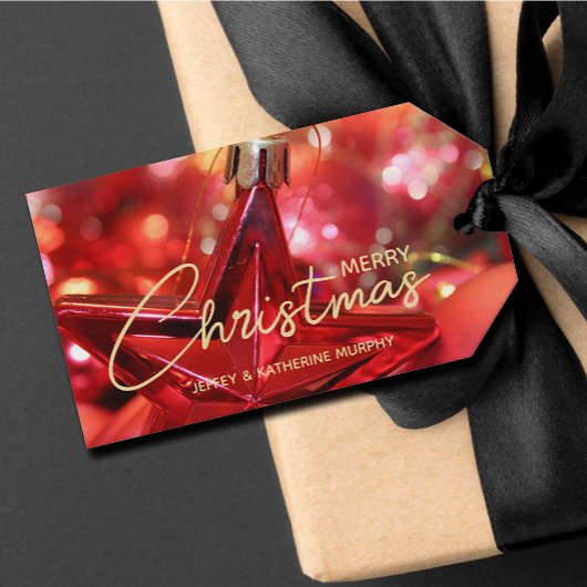 Ster Ornament Kerstmis Cadeaulabel
