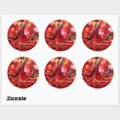 Ster Ornament Kerstmis Ronde Sticker (Vel)