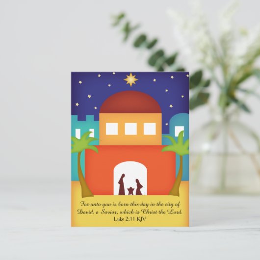 Ster over Bethlehem de Geboorte van Christus van Feestdagenkaart (Staand voorkant)