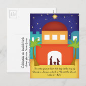 Ster over Bethlehem de Geboorte van Christus van Feestdagenkaart (Voorkant / Achterkant)