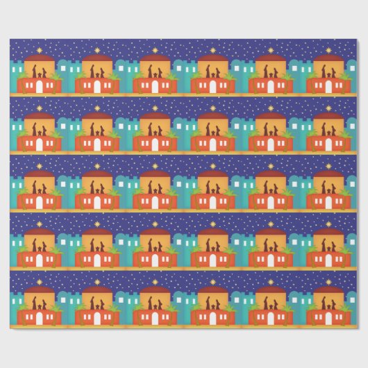 Ster over Bethlehem Kerstmis Cadeaupapier (Vlak)