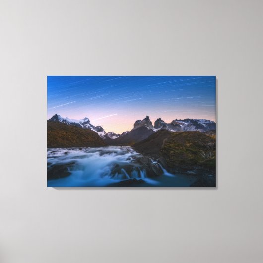 Ster over Torres Del Paine Canvas Afdruk (Voorkant)