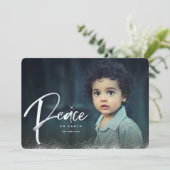 Ster-over-vrede op aarde Religieuze kerstfoto Feestdagenkaart (Staand voorkant)