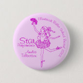 Ster performance ballerina paars minachting ronde button 5,7 cm (Voorkant)